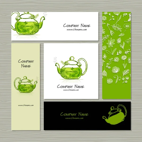 Projektowanie wizytówek, herbata ziołowa — Wektor stockowy