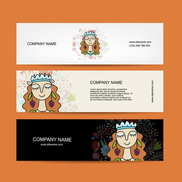 Banners design, blommig fairy — Stock vektor