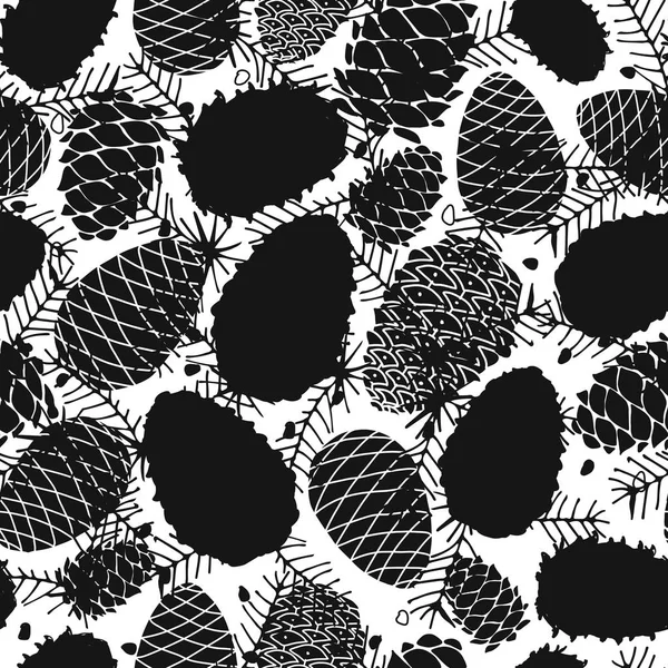 Cônes de cèdre, motif sans couture pour votre conception — Image vectorielle