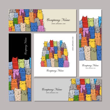 Kartvizit tasarım, komik kediler aile