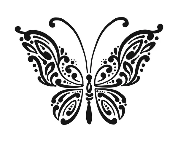 Papillon orné pour votre design — Image vectorielle