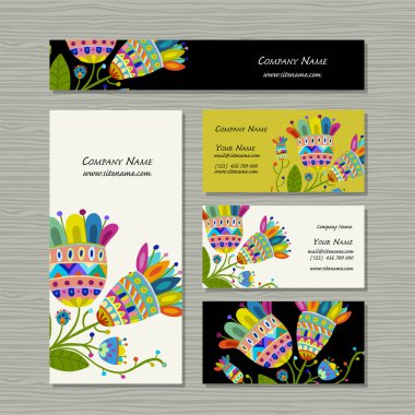 Kartvizit tasarım, çiçek arka plan