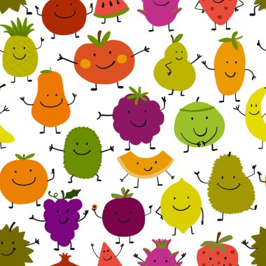 Komik meyve, tasarımınız için seamless modeli
