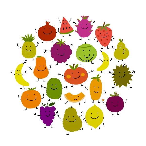 Komik meyve, karakter tasarımlarınız için ayarla