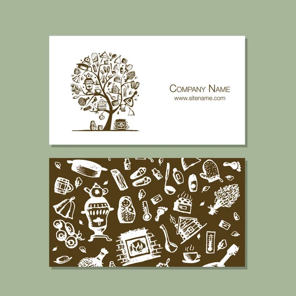 Cartões de visita com elementos de design da casa de banho — Vetor de Stock