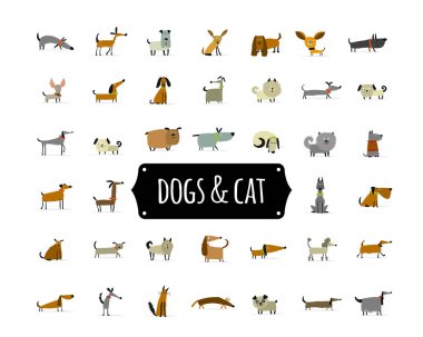 Sevimli köpek toplama tasarım için