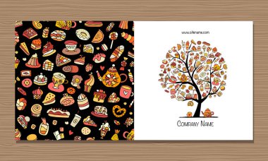 Tebrik kartları, tatlı dükkanı şirket için tasarım fikir