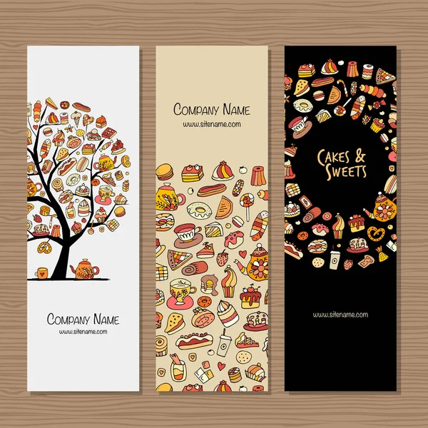 Banners ideia de design para a empresa loja de doces — Vetor de Stock