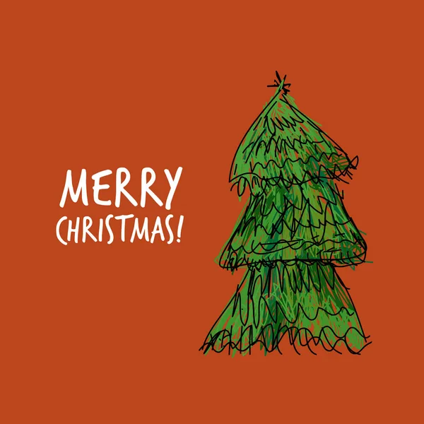 Doodle árvore de Natal para o seu projeto — Vetor de Stock