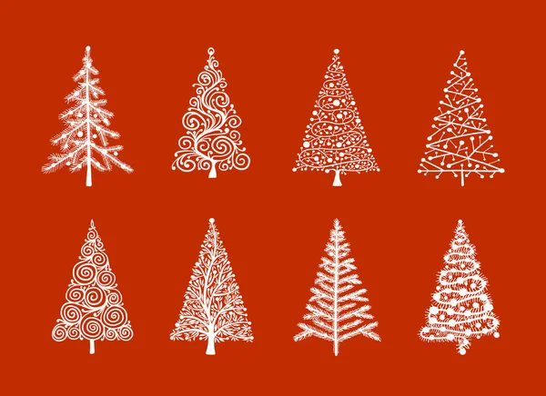 Weihnachtsbaum, Kollektion für Ihr Design — Stockvektor