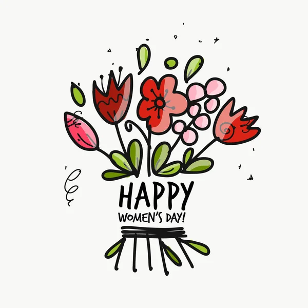 8 mars, Journée internationale de la femme. Cadeau floral pour votre design — Image vectorielle