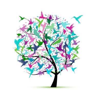 Sinek kuşu ağaç, tasarımınız için kroki