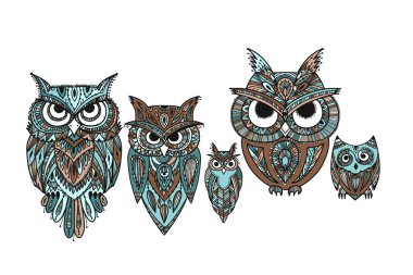 Süslü baykuş, dizaynınız için zenart