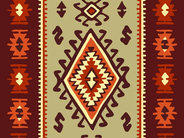 Oosterse mozaïek deken met traditionele folk geometrische ornamen. Naadloze patroon — Stockvector