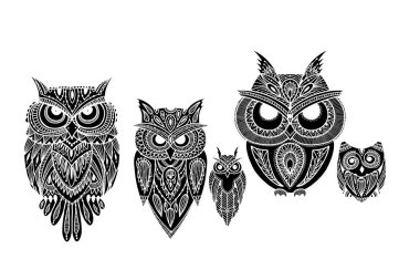 Süslü baykuş, dizaynınız için zenart