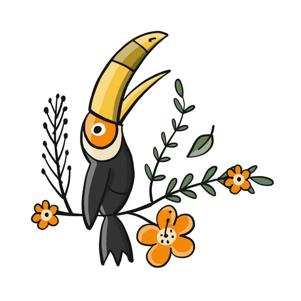 Toucan, paradis tropisk fågel för din design — Stock vektor