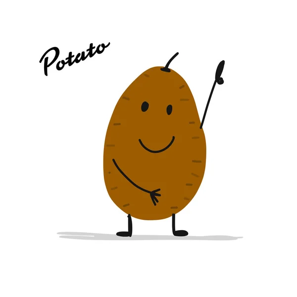 Смешной улыбающийся картофель, персонаж для вашего дизайна — стоковый вектор