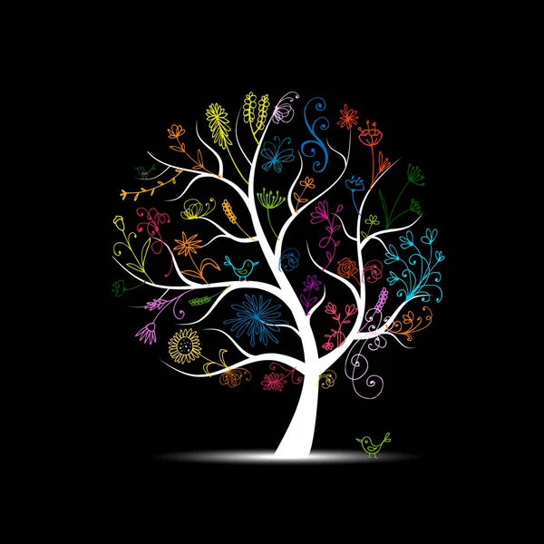 Květinový strom pro váš design — Stockový vektor