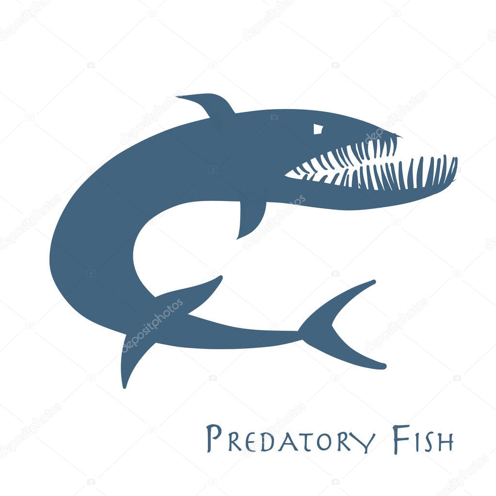 Barracuda fish for your design. Vector illustration