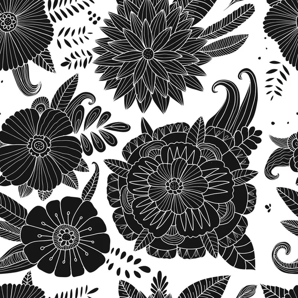 花のようなシームレスなパターン、あなたのデザインのスケッチ — ストックベクタ