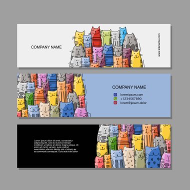 Afiş tasarım, komik kediler aile