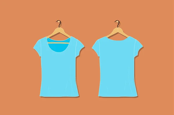 Weibliche T-Shirt-Attrappe weiß für dein Design — Stockvektor