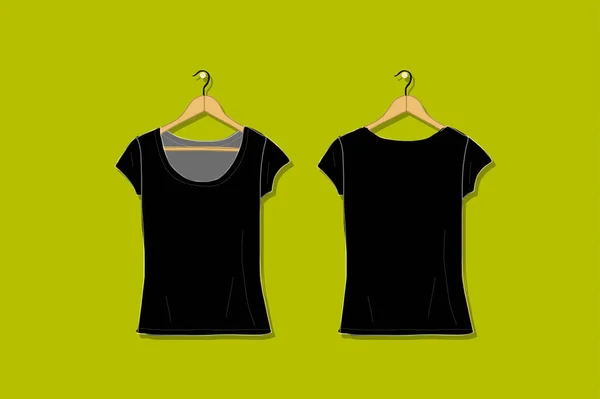 Maketa ženské tričko bílé pro návrh — Stockový vektor