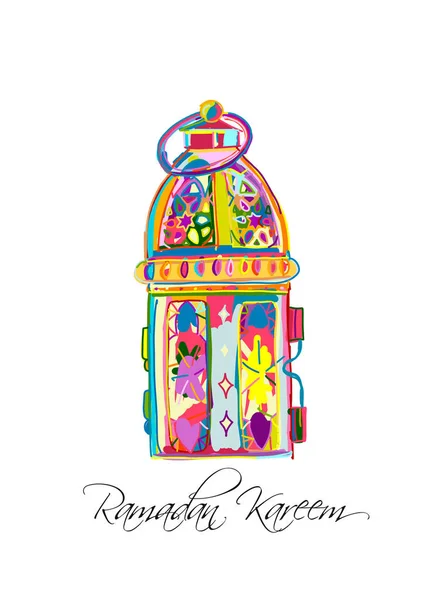 Traditionele ramadan kareem maand viering. Wenskaart ontwerp — Stockvector