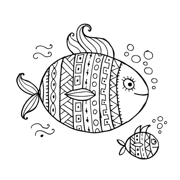 Peces adornados para su diseño — Archivo Imágenes Vectoriales