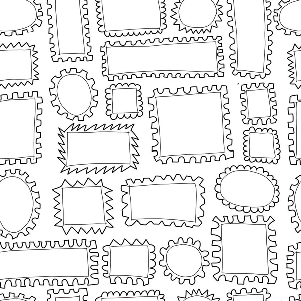 Bokför frimärkssamling, sömlösa mönster för din design — Stock vektor