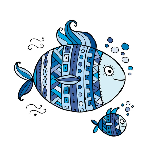 あなたのデザインの華やかな魚 ベクトル図 — ストックベクタ