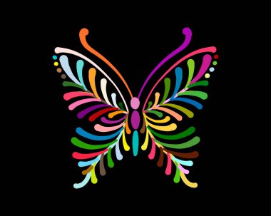 Tasarımınız için renkli bir kelebek