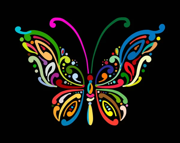 あなたのデザインのためのカラフルな蝶を並べ替え — ストックベクタ