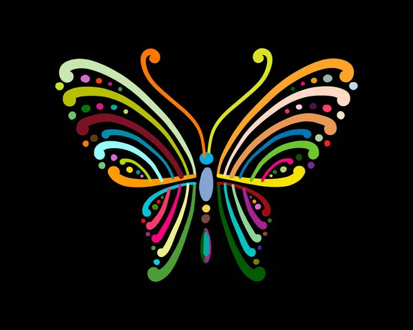 Ornate colorful butterfly for your design — Stock Vector