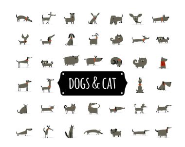 Sevimli köpek toplama tasarım için