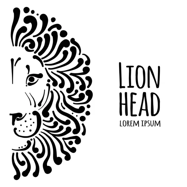 ライオンの顔のロゴ、あなたのデザインのスケッチ — ストックベクタ