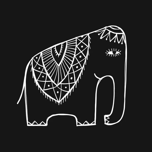 Elefante bonito, esboço para o seu projeto — Vetor de Stock