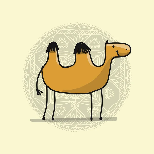Camel, sketch for your design — Stock Vector