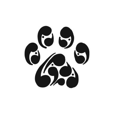 Köpek, simge tasarımınız için pençe izi