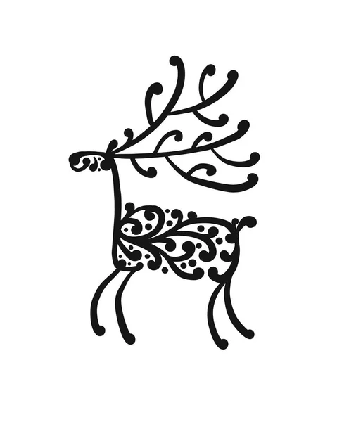 Украшенный олень, эскиз для вашего дизайна — стоковый вектор
