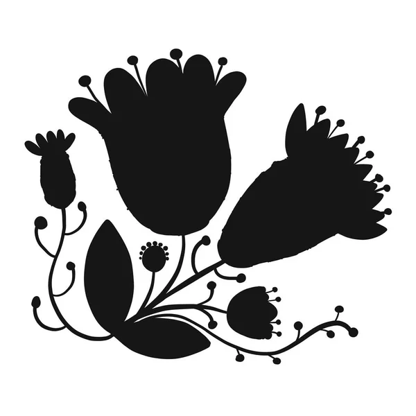 Silhouette florale, croquis pour votre design — Image vectorielle