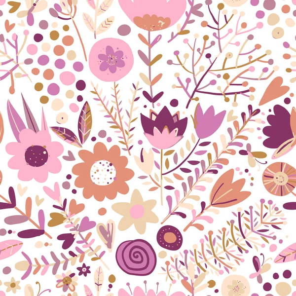 Floral seamless pattern, sketch for your design — Stock Vector