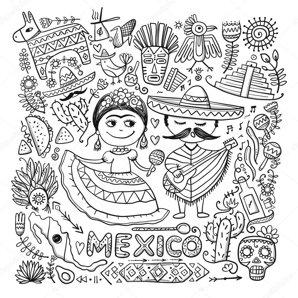 Travel to Mexico. Sketch for your design