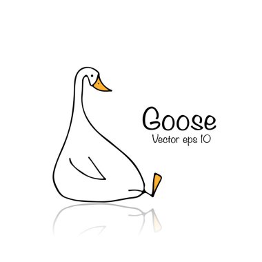 Funny goose, sketch for your design. Vector illustration clipart