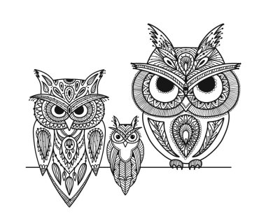 Süslü baykuş, dizaynınız için zenart