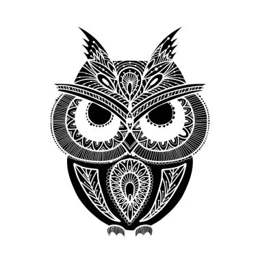 Süslü baykuş, dizaynınız için zenart