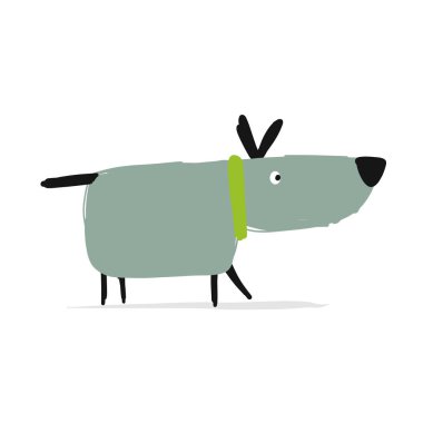 Komik köpek, tasarımınız için kroki