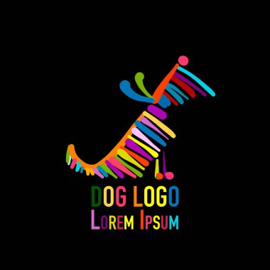 Komik köpek, tasarımınız için renkli logo