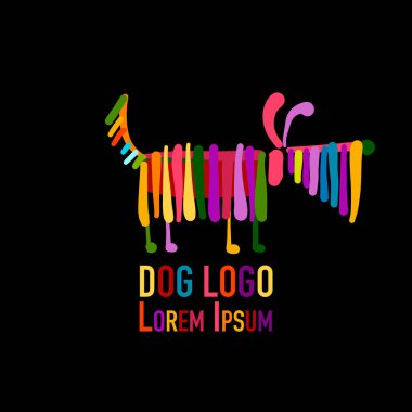 Komik köpek, tasarımınız için renkli logo