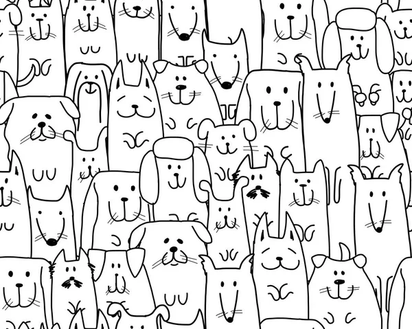 Funny dogs family, seamless pattern for your design — Stock Vector